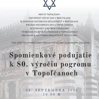 SPOMIENKOVÉ PODUJATIE K 80. VÝROČIU POGROMU
