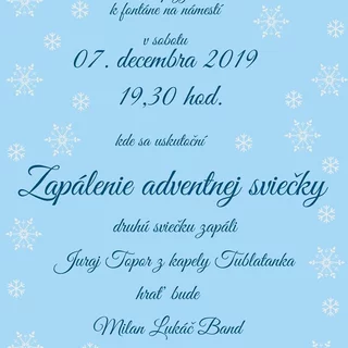 Zapálanie ADVENTNEJ SVIEČKY
